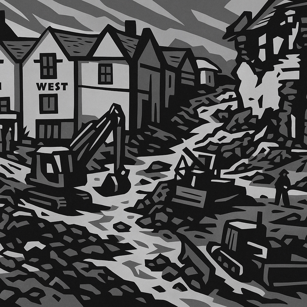 AI Impression of the Aftermath of the Lynmouth Flood