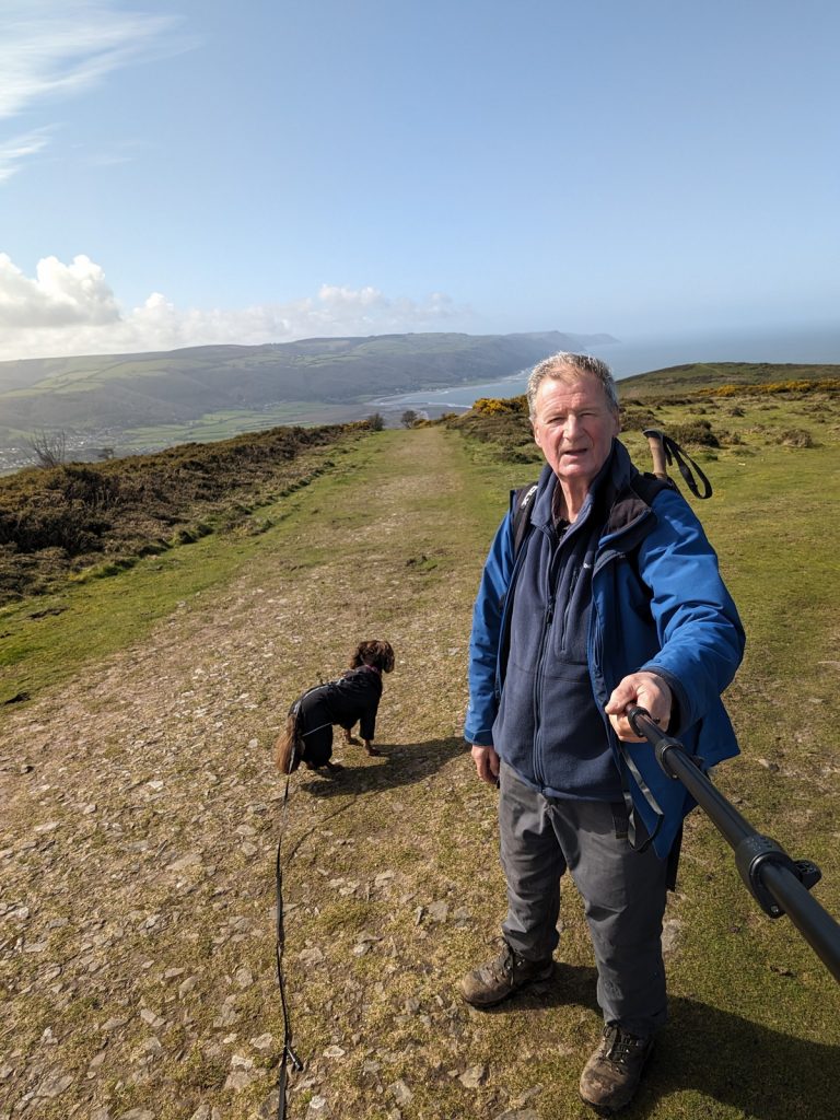 Porlock Weir below in the distance