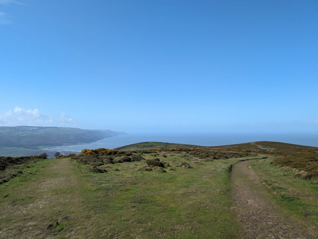 Porlock Weir below in the distance