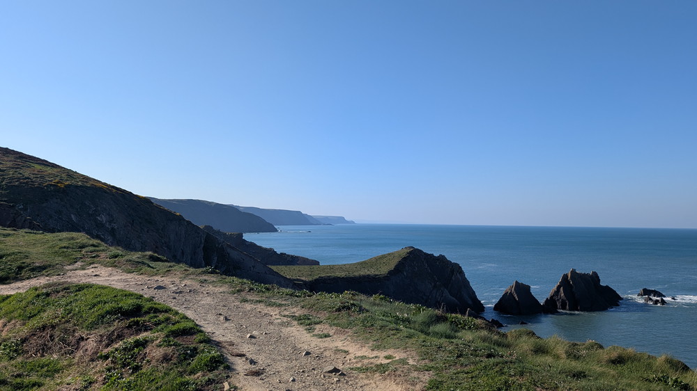 The walk ahead. Screda Point