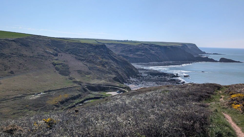 The descent into Welcombe Mouth