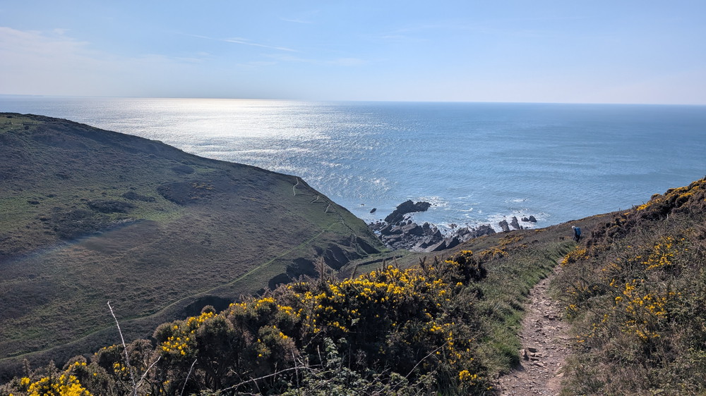 The final descent and climb- Morwenna Valley