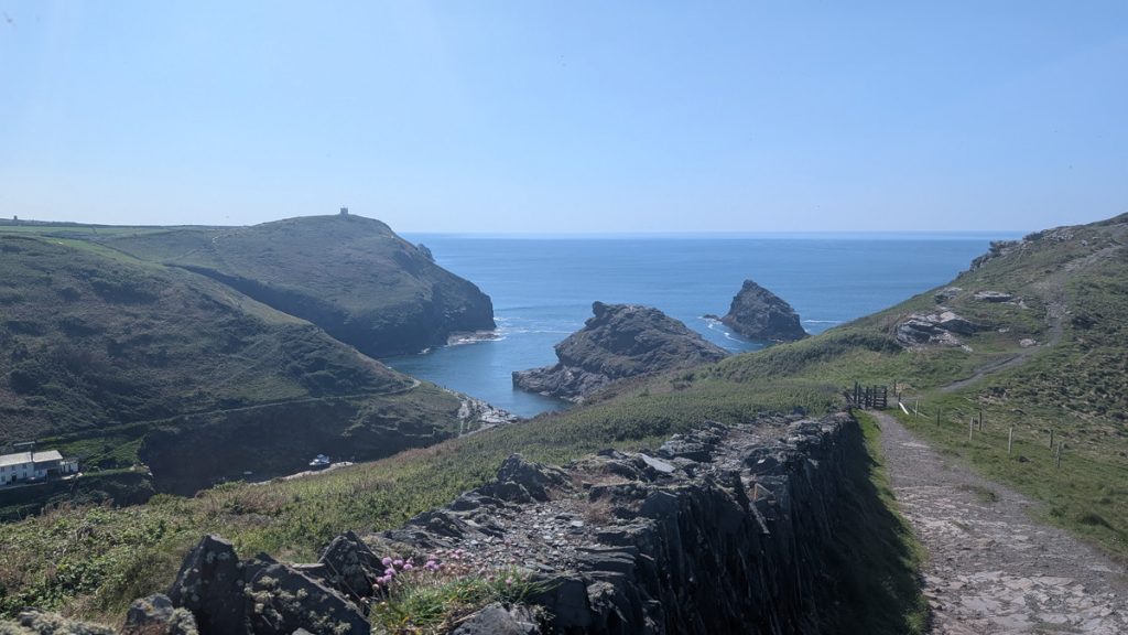 Walking towards  Pengelly Point looking towards the entrance to Boscastle Harbour