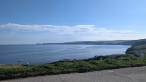 The view over Port Isaac Bay toward Tintagel Castle and our day's walk