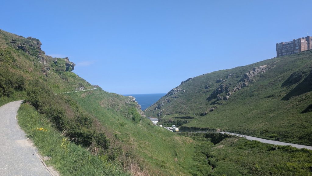Walking down from Tintagel towards the Castle