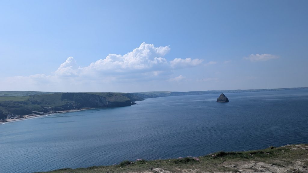 The view ahead with the prominent Gull Rock