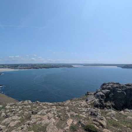 Looking up the Camel Estuary from Pentire Point