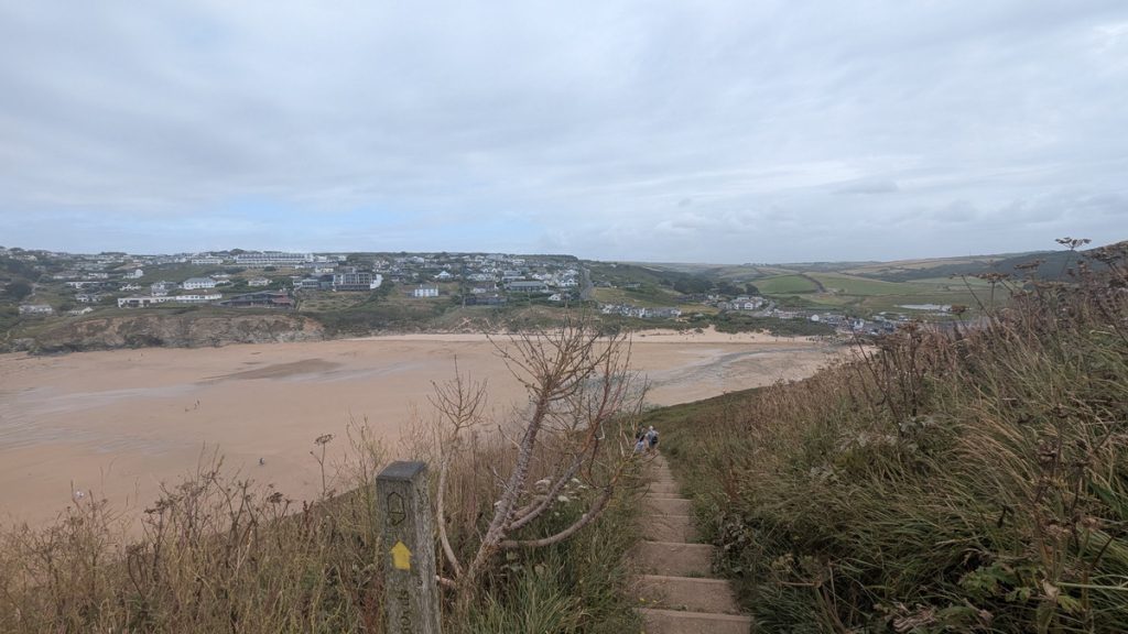Climbing up towards Berryl's Point from Mawgan Porth
