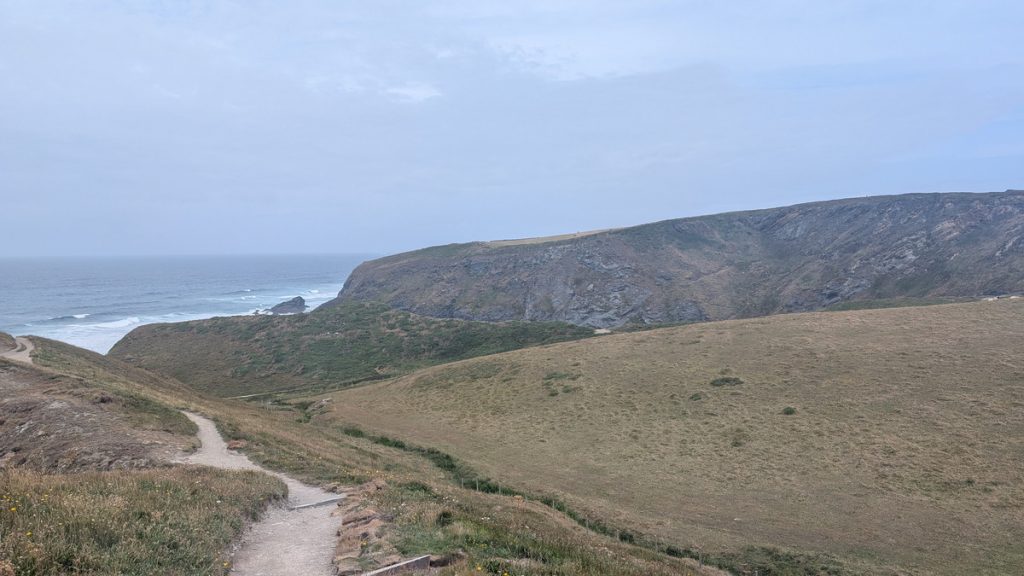 Looking back at Beacon Cove and Griffin Point & its Iron Age Fort to the left