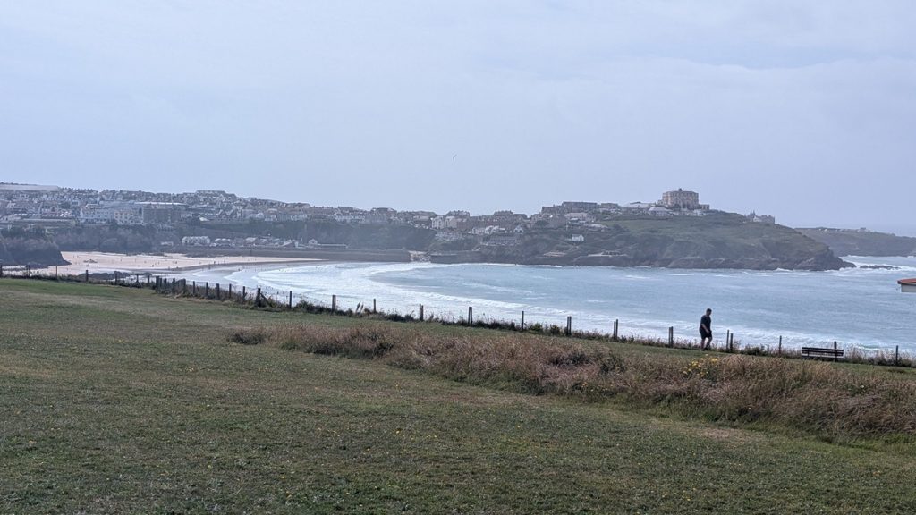 The view along Newquay's main beaches across the the Harbour