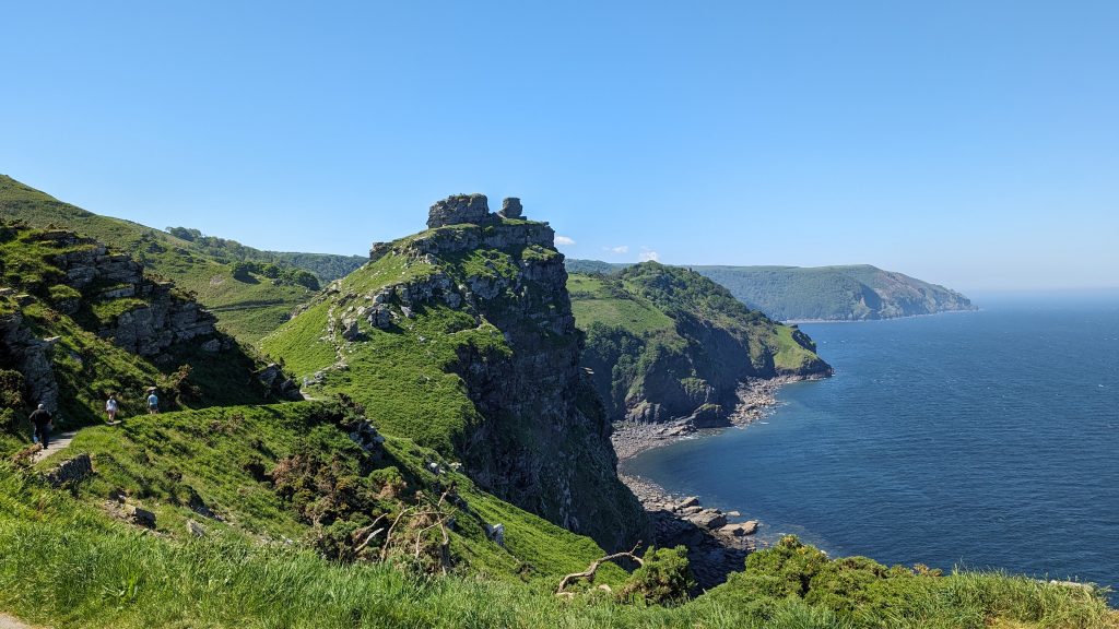 Approaching Castle Rock on the cliff path