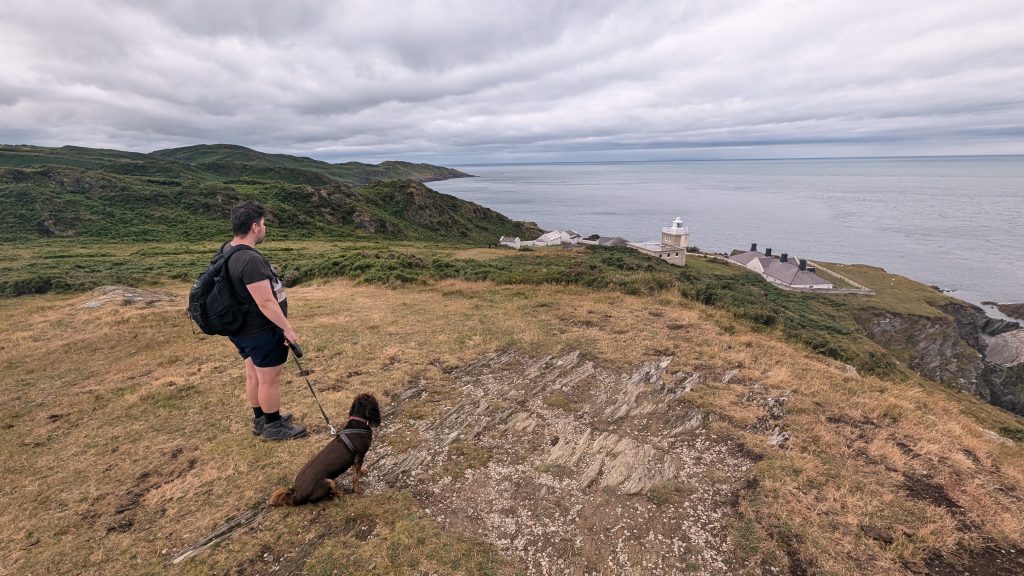 Looking down at Mortehoe Lighthouse