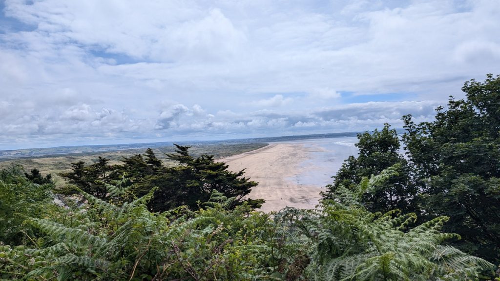 The view down across Saunton Sands and Braunton Burrows