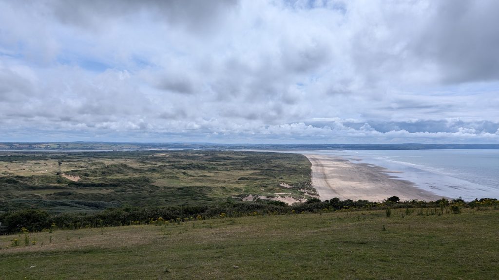 The view down across Saunton Sands and Braunton Burrows