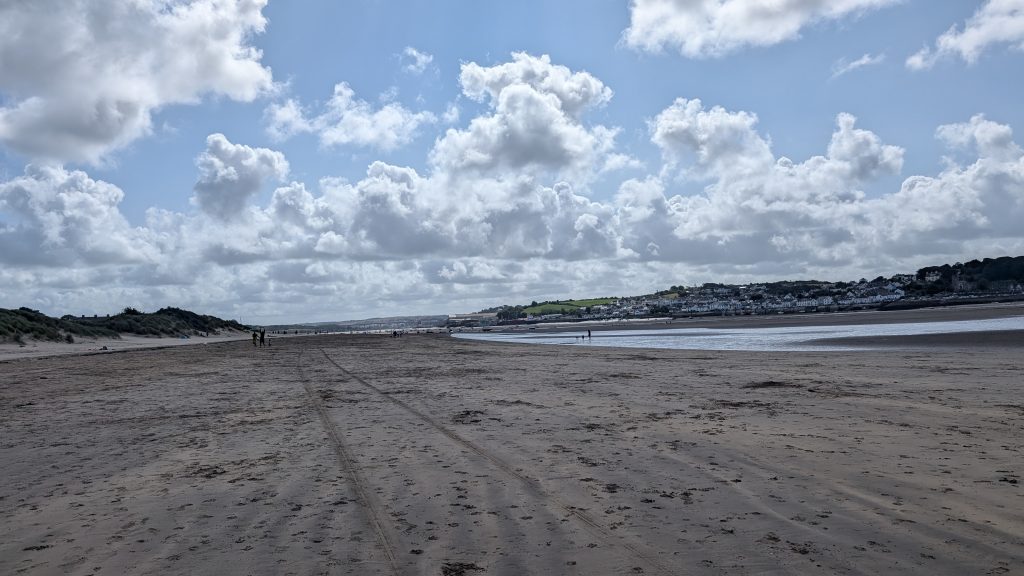 The beach near Instow looking up the Torridge Estuary with Appledore across the river