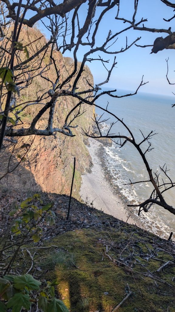 The cliffs ahead while descending towards Mouth Mill