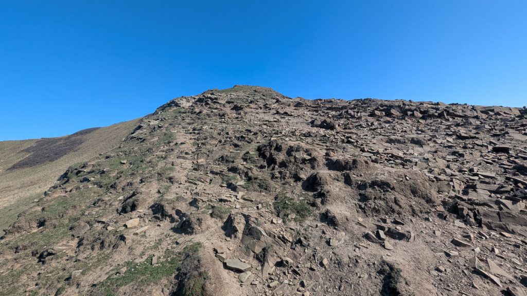 Rough climb up above Blegberry Cliff