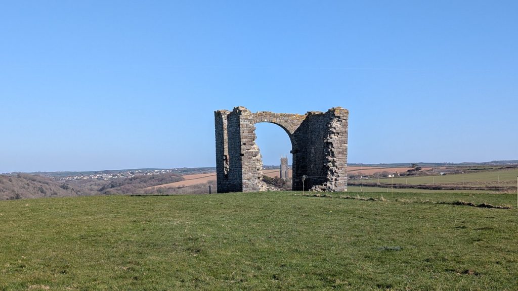 St Nectan's Church through Warren Tower