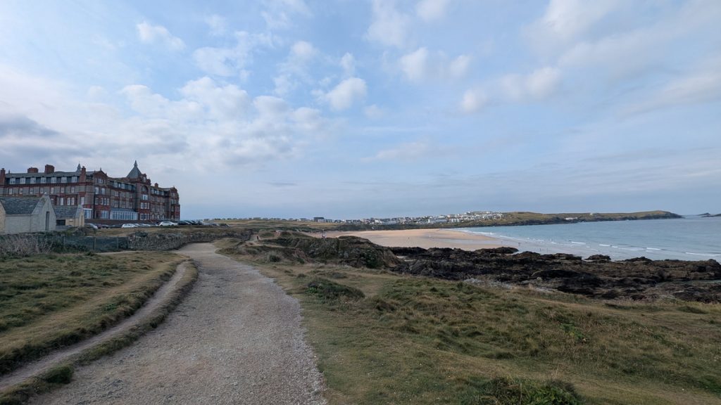 The Headland Hotel above Fistral Beach