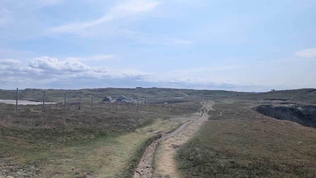 Walking past Penhale Camp
