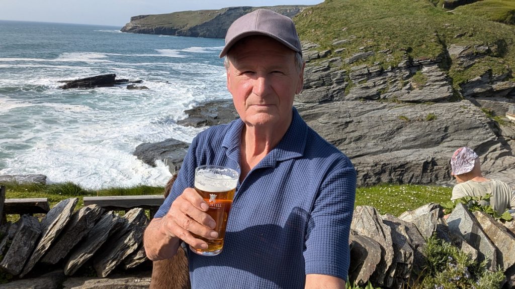 Enjoying a drink on the terrace of the Prince William