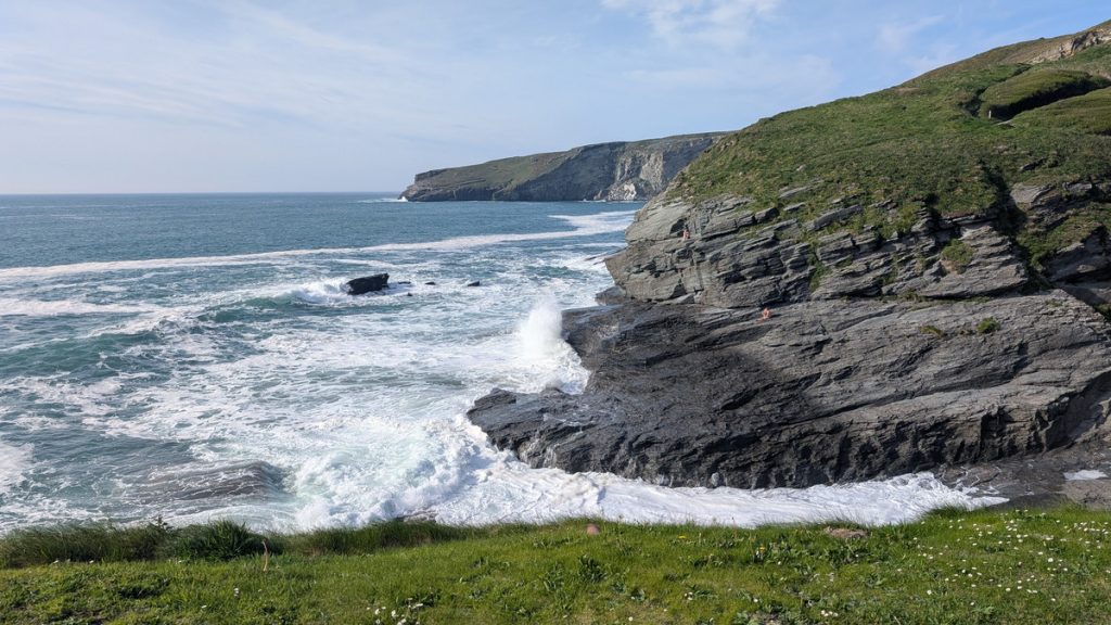 Trebarwith Strand at high tide